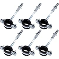 (Paquete de 6 uds.) Soportes de tubo de metal único antivibraciones Clips Abrazaderas Revestimiento de goma para tubos…